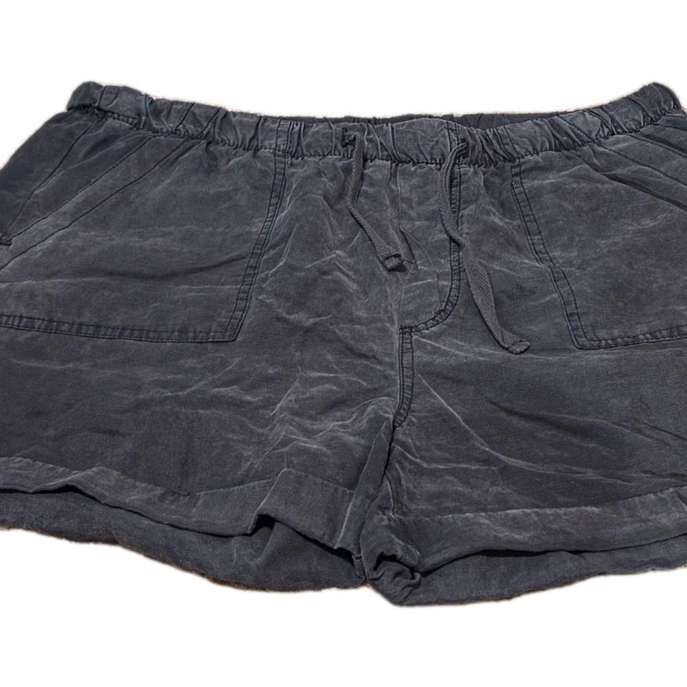 Thread & Supply Black/Gray Shorts Linen Blend Large  with Pockets and Cuff